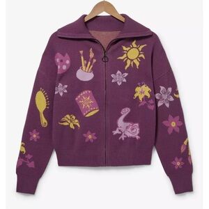 Disney Tangled Purple Cardigan with Yellow and Lavender Accents